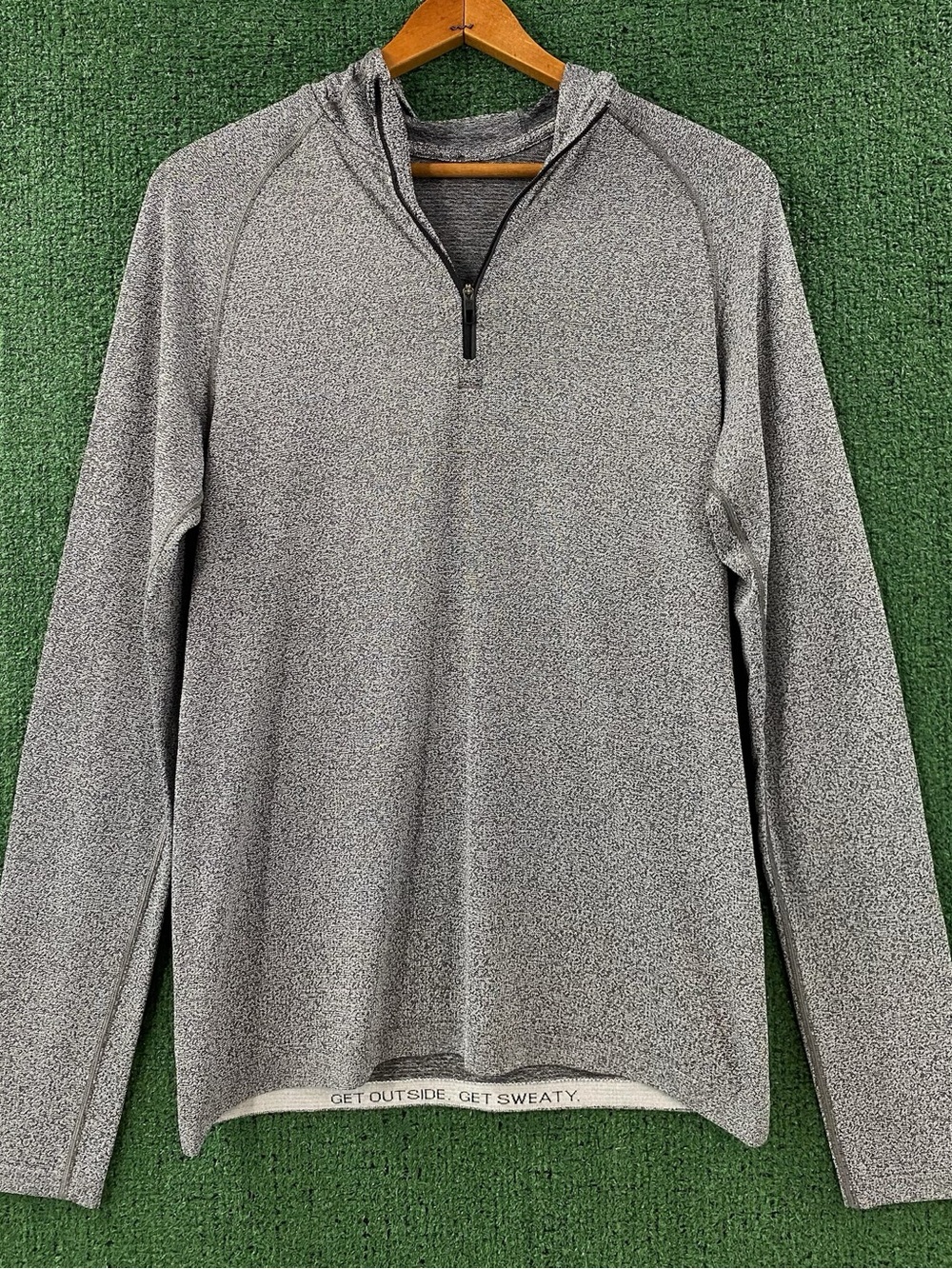 Lululemon Metal Vent Tech 1/4 Zip Pullover Hoodie Heathered Graphite Grey Small